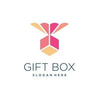 regalo scatola logo design elemento vettore con creativo idea