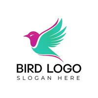 vettore volante uccello logo illustrazione con pendenza colorato stile