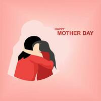 figlia abbracciare madre, festeggiare contento La madre di giorno vettore