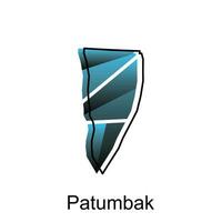 carta geografica città di patumbak logo vettore design. astratto, disegni concetto, loghi, logotipo elemento per modello.