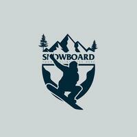 Snowboard logo vettore