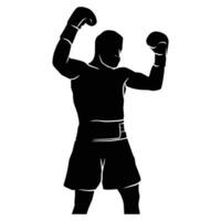 pugile silhouette mano disegno. grafico risorse nel il modulo di ombre di boxe Giocatori quello può essere Usato per sfondo disegni vettore