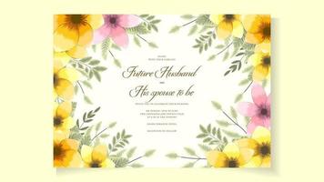 invito matrimonio botanico fiori selvatici primavera ornamento floreale di lusso vettore