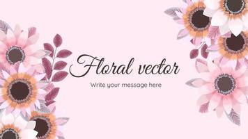 modello di sfondo fiore in fiore con un design carino di elementi floreali vettore