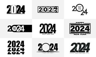 impostato di 2024 numero design modello. vettore