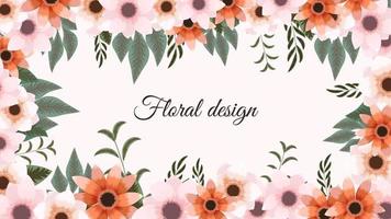 sfondo banner floreale orizzontale decorato con fiori allegri vettore