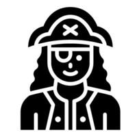 pirata solido icona, vettore e illustrazione