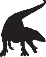 carcarodontosauro nero silhouette isolato sfondo vettore
