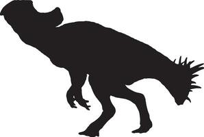 protoceratopo nero silhouette isolato sfondo vettore