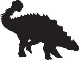 Ankylosaurus nero silhouette isolato sfondo vettore