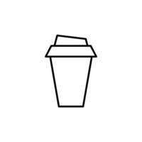 caffè nel monouso tazza semplice minimalista schema icona. adatto per libri, I negozi, negozi. modificabile ictus nel minimalista schema stile. simbolo per design vettore