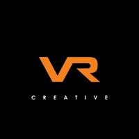 vr lettera iniziale logo design modello vettore illustrazione