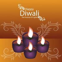 contento Diwali illustrazione sfondo design vettore