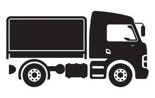 commerciale furgone icone impostare, semplice camion silhouette, consegna icona vettore