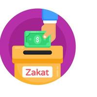 zakat e scatola delle donazioni vettore