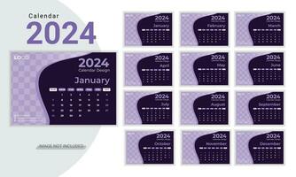 moderno e unico calendario design 2024 vettore