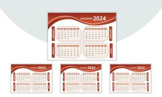 moderno calendario design 2024 vettore