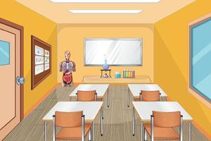 interior design in classe con mobili e decorazioni vettore