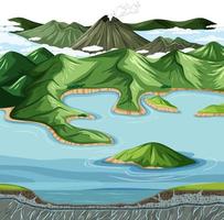 paesaggio di geografia terrestre e acquatica vettore