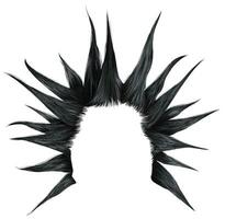 punk burlone acconciatura.ispido nero capelli.moda stile . vettore