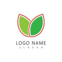 foglia linea logo vettore e simbolo