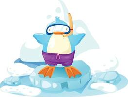 pinguino su un po' di ghiaccio vettore