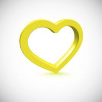 Blocco per grafici giallo del cuore 3D, illustrazione di vettore