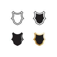 set di icone simboli scudo o distintivi vettore