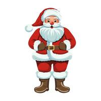 allegro cartone animato Santa Claus nel un' rosso completo da uomo. tradizionale Natale e nuovo anno carattere. isolato Santa Claus design nel piatto stile. vettore illustrazione.