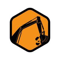 costruzione scavatrice logo modello, costruzione scavatrice logo elementi, costruzione scavatrice vettore illustrazione