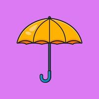 illustrazione dell'icona del fumetto dell'ombrello carino vettore
