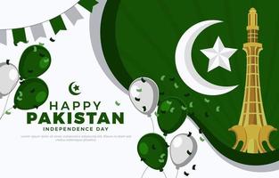 modello di sfondo del giorno dell'indipendenza del pakistan vettore
