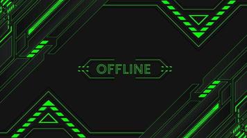 nuovo sfondo di gioco verde con banner offline di forme geometriche vettore