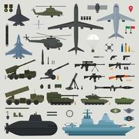 armi militari dell'esercito navale e aeronautico. illustrazione vettoriale