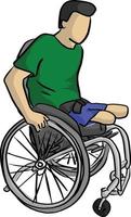 uomo disabile su sedia a rotelle illustrazione vettoriale
