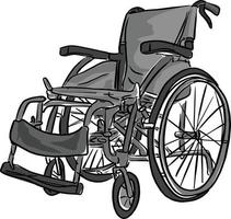 schizzo di illustrazione vettoriale di sedia a rotelle in bianco e nero