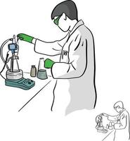 chimico femminile che lavora in laboratorio vettore