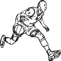 giocatore di basket con palla - illustrazione vettoriale