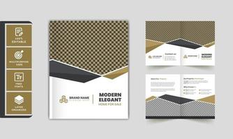 casa in vendita immobiliare bifold brochure modello design vettore