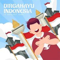 celebrazione della festa dell'indipendenza dell'indonesia il 17 agosto. vettore