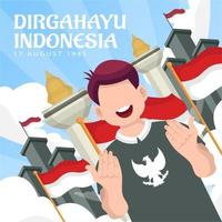 celebrazione della festa dell'indipendenza dell'indonesia il 17 agosto. vettore