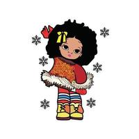 pompaggio natale afro kid vettore