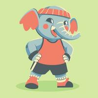 simpatica mascotte elefante vettore