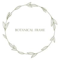 semplice disegno a mano con cornice botanica minimalista vettore