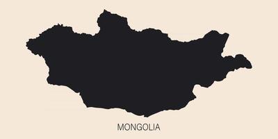 mappa della mongolia altamente dettagliata con bordi isolati su sfondo vettore