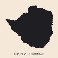 mappa dello zimbabwe altamente dettagliata con bordi isolati su sfondo vettore
