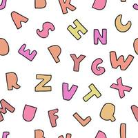 sfondo senza soluzione di continuità con lettere colorate. alfabeto vettore