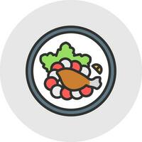 pollo insalata vettore icona design