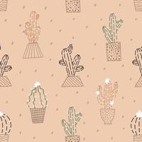 vettore seamless pattern cactus carino