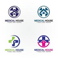 medico Casa assistenza sanitaria logo vettore design modello